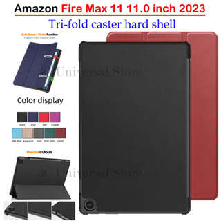 เคสแท็บเล็ต หนัง PU พับได้ ปรับได้ พร้อมขาตั้ง สําหรับ Amazon Fire Max 11 (2023) 11.0 นิ้ว Fire Max11 11.0 นิ้ว