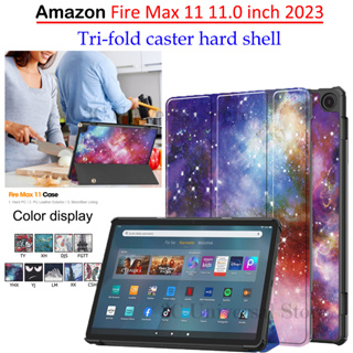 เคสหนัง PU ฝาพับแม่เหล็ก ลายน่ารัก พร้อมช่องใส่บัตร สําหรับ Amazon Fire Max 11 11.0 (2023) Fire Max11 2023