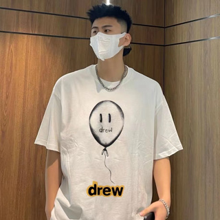 Drew HOUSE OCEAN เสื้อยืดแขนสั้น พิมพ์ลายลูกโป่ง สเก็ตช์ภาพ Justin Bieber สไตล์เดียวกัน สําหรับคู่รัก