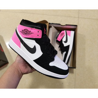 Nike Jordan 1 Valentines Day Limited รองเท้าผ้าใบลําลอง ข้อสูง ใส่สบาย สีขาว สีชมพู เหมาะกับการเล่นกีฬาบาสเก็ตบอล