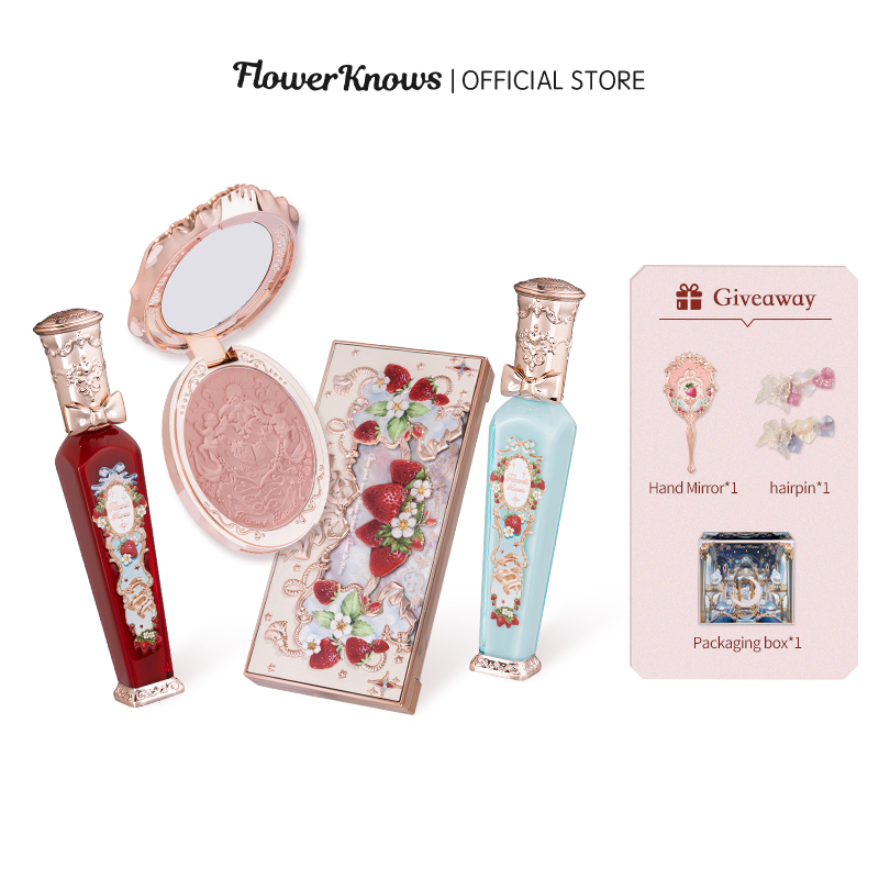 Flower Knows Strawberry Rococo Series ชุดเครื่องสําอาง ลิปสติก บลัชออน ...