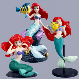 โมเดลฟิกเกอร์ PVC รูปเจ้าหญิงดิสนีย์ The Little Mermaid Ariel Flounder 7 สไตล์ ขนาด 10-22 ซม. เหมาะกับของขวัญ ของเล่นสําหรับเด็ก