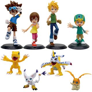 โมเดลฟิกเกอร์ PVC อนิเมะ Digimon Adventure Yamato Gabumon Yagami Taich Agumon Patamon Tailmon ของเล่นสําหรับเด็ก 2 ชิ้น ต่อชุด