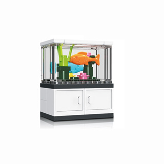 Fishtank บล็อคตัวต่อ ของเล่นเด็ก ของที่ระลึก ของขวัญ แกล้งทําเป็นเล่น ตกแต่ง เด็กผู้หญิง เด็กผู้ชาย เมือง