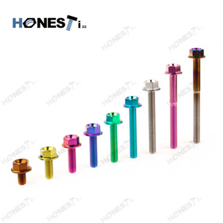 Honesti22 Titanium Alloy flange hex bolts M6x10-90mm,