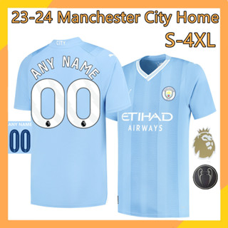 เสื้อกีฬาแขนสั้น ลายทีมชาติฟุตบอล Man City 23-24 ไซซ์ S-5XL ชุดเหย้า สําหรับผู้ชาย