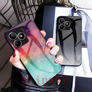 กรณี Realme C53 ฝาครอบกรณี Gradient Starry Glass Casing Realme C53 RealmeC53 เคสโทรศัพท์ Back Cover