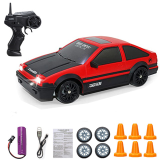 RC ดริฟท์รถ แข่งรถ 4WD 1/24 2.4G ความเร็วสูง LED LIGHT GTR AE86 EVO รีโมทคอนโทรล ของเล่น Kereta Control