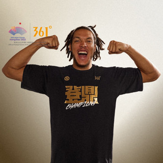 เสื้อยืด ทรงหลวม พิมพ์ลาย Dengding Aaron Gordon Same 361 องศา สีดํา สําหรับผู้ชาย 652331105