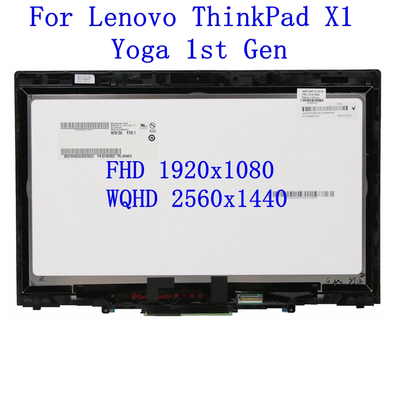 LCD Touch Screen Digitizer Assembly สําหรับ Lenovo ThinkPad X1 โยคะ 1st Gen 2016 20FQ 20FR 14.0 แล็ป