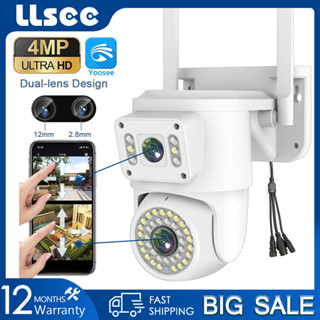 Llsee, YOOSEE, กล้องวงจรปิด, กล้องรักษาความปลอดภัย IP กลางแจ้ง แบบไร้สาย WIFI, 4K 8MP, PTZ หมุนได้ 360, การมองเห็นกลางคืน สี, การโทรสองทาง, การติดตามการเคลื่อนไหว AI, กันน้ํา