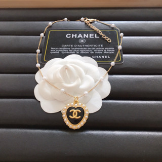 สร้อยคอ Chanel หรูหรา สีดํา สีทอง คุณภาพสูง สําหรับผู้หญิง103278