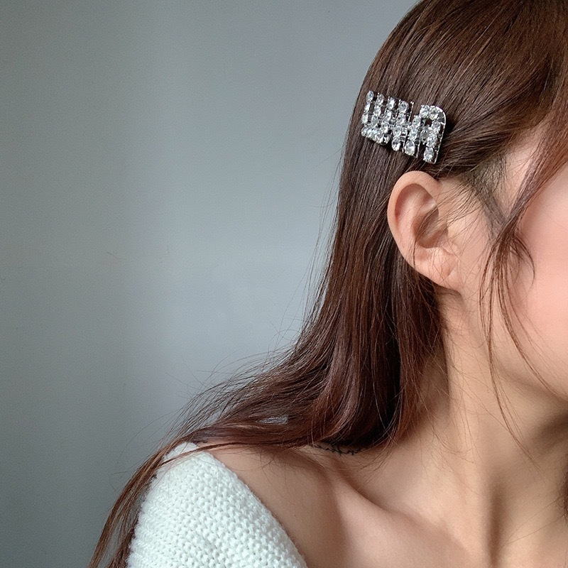 [Magpie] กิ๊บติดผม ประดับเพชร เต็มตัว รูปตัวอักษร สไตล์เกาหลี เข้ากับทุกการแต่งกาย สําหรับผู้หญิง