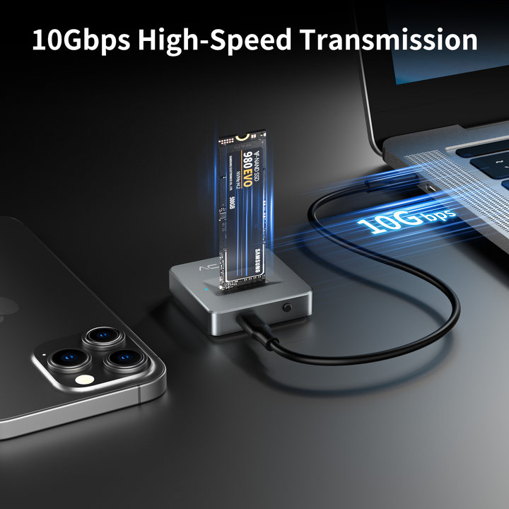 อะแดปเตอร์ Acasis NVME/SATA เป็น USB, ไม่มีโคลนสายเคเบิล, ชิปสะพาน USB 3.1 Gen 2 ประสิทธิภาพสูง, ใช้เป็น SSD แบบพกพา, USB to M2 SSD Key M, รองรับ Windows XP 7 8 10