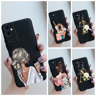 เคสโทรศัพท์มือถือ ซิลิโคนนิ่ม ผิวด้าน กันกระแทก ลายตัวอักษร สีดํา สําหรับ Tecno Pova Neo 2 LG6n Neo2