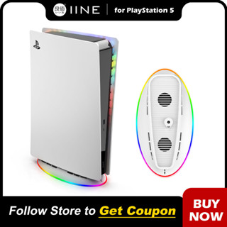 IINE ฐานพัดลมระบายความร้อน PS5 RGB PS5 พร้อมไฟ LED สําหรับ Playstation 5