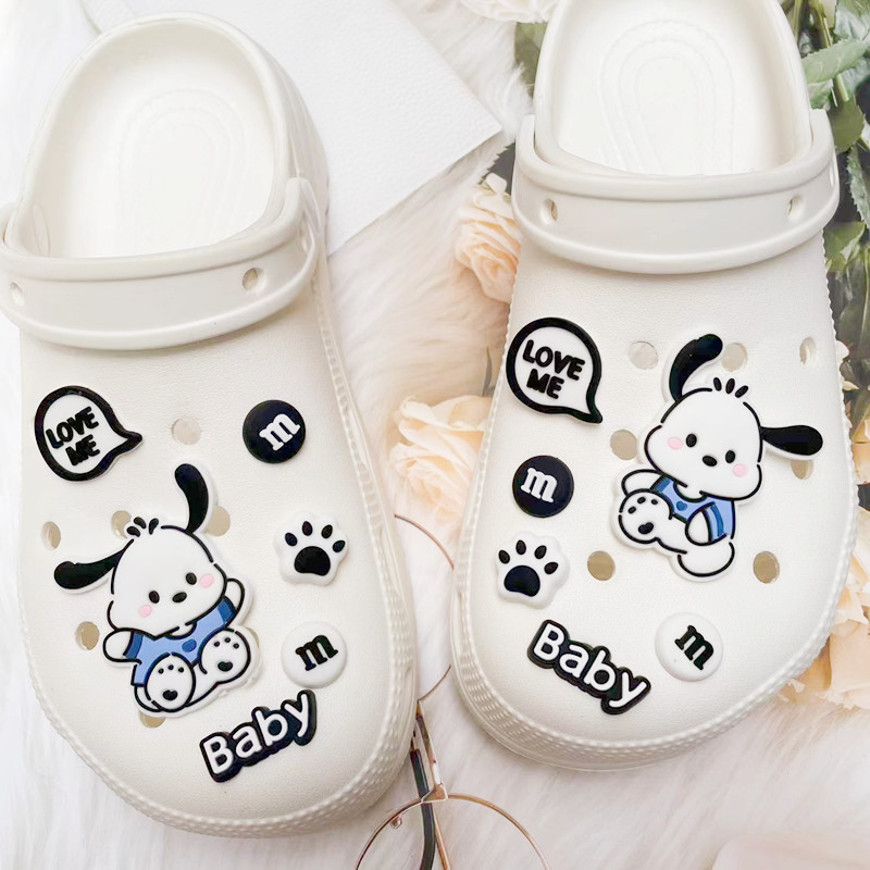 6 ชิ้น / เซต กระดุม อุปกรณ์เสริมรองเท้า การ์ตูน Pacha Dog Croc Jibz อุปกรณ์เสริมรองเท้า