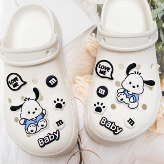 6 ชิ้น / เซต กระดุม อุปกรณ์เสริมรองเท้า การ์ตูน Pacha Dog รองเท้าแตะ Croc Pin ผู้ชาย ผู้หญิง รองเท้าเด็ก Jibz