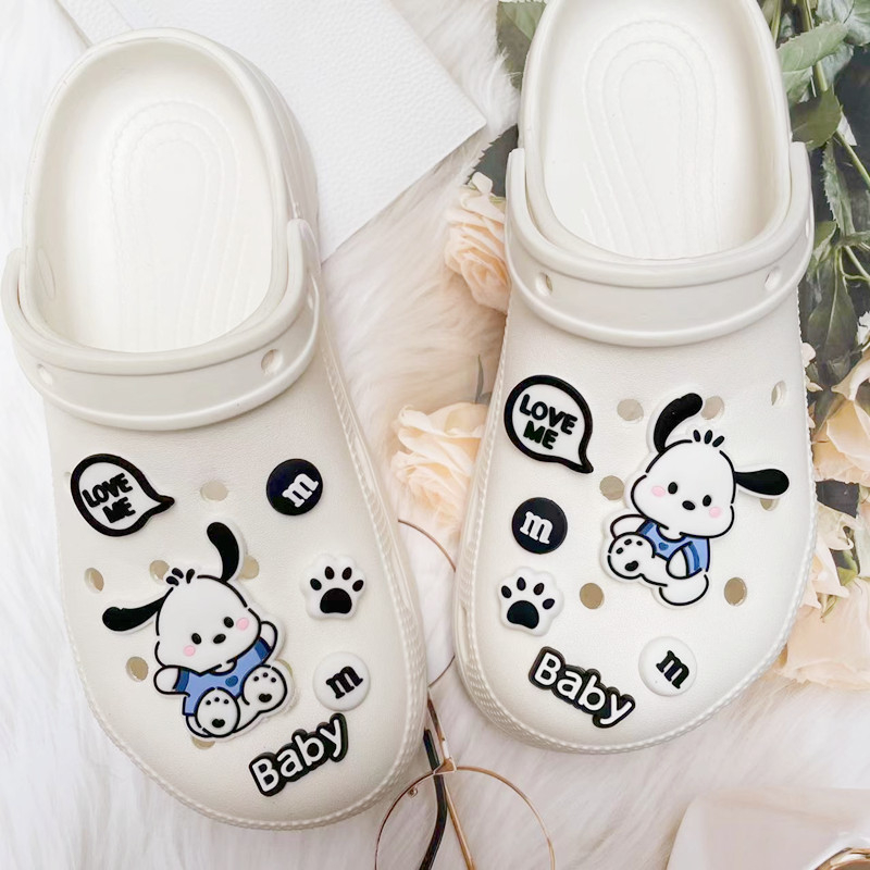 6 ชิ้น / เซต กระดุม อุปกรณ์เสริมรองเท้า การ์ตูน Pacha Dog Croc Jibz อุปกรณ์เสริมรองเท้า