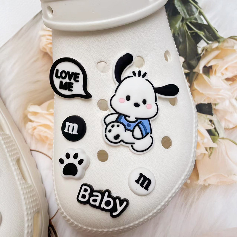 6 ชิ้น / เซต กระดุม อุปกรณ์เสริมรองเท้า การ์ตูน Pacha Dog Croc Jibz อุปกรณ์เสริมรองเท้า