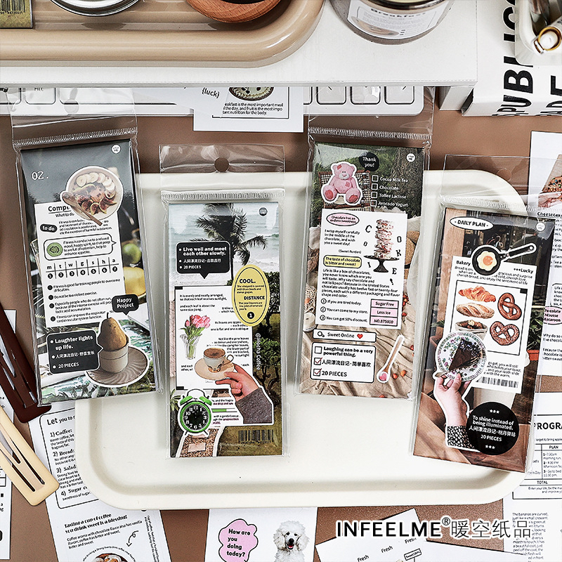 20 แผ่น infeelme สติกเกอร์หนังสือ INS สไตล์ Drifting Diary Series Deco Stikers