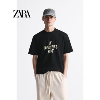 Zara ใหม่ ขายดี เสื้อยืด ผ้าฝ้าย พิมพ์ลาย สําหรับผู้ชาย และผู้หญิง