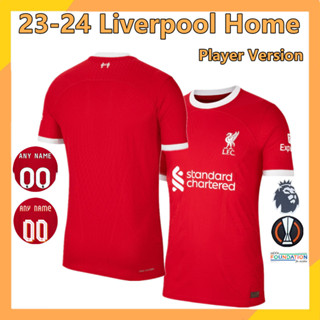 เสื้อกีฬาแขนสั้น ลายทีมฟุตบอล Liverpool 23-24 Player Version ไซซ์ S-2XL สําหรับผู้ชาย