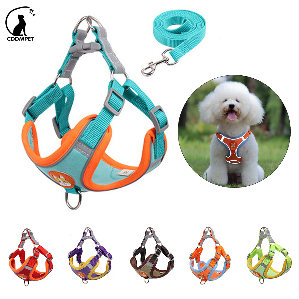 【CDDMPET】สายรัดสำหรับสุนัข เสื้อกั๊ก และสายจูงสะท้อนแสง สามารถปรับได้ สําหรับสัตว์เลี้ยง สุนัข แมว