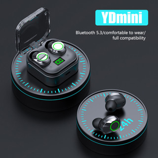 Ydmini TWS หูฟังบลูทูธ 5.3 ไร้สาย HIFI สเตอริโอ กีฬา ชุดหูฟังกันน้ํา จอแสดงผล LED หูฟังเล่นเกม พร้อมไมโครโฟน