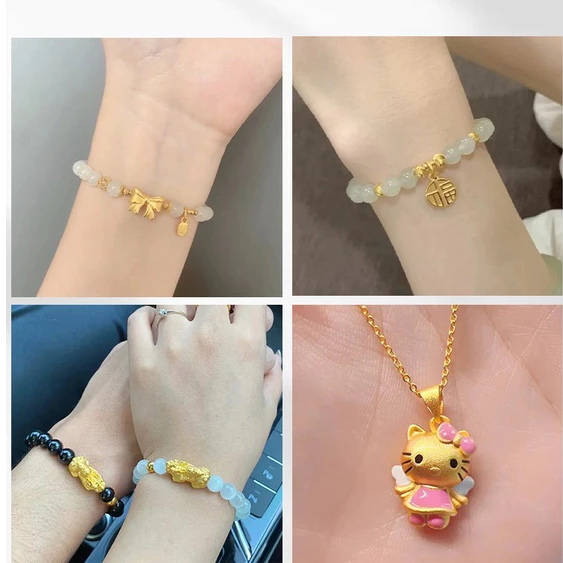 จี้ตาข่ายดักฝันประดับขนนกสามหาง สีทอง อุปกรณ์ทำสร้อยข้อมือ DIY thumbnail 6