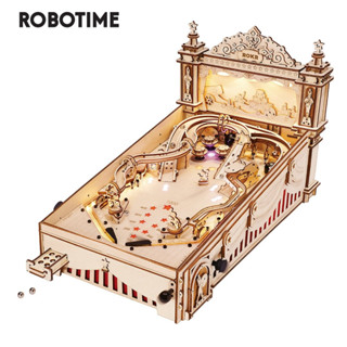 Robotime ROKR ชุดโมเดลเครื่องพินบอล 3D ไม้ 482 ชิ้น (EG01) สไตล์คลาสสิก เรโทร สําหรับเด็ก และผู้ใหญ่