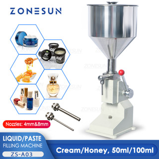 Zonesun ZS-A03 เครื่องเติมน้ํามัน ซอส ครีม น้ําผึ้ง ของเหลว อุปกรณ์บรรจุภัณฑ์ แชมพู ฟิลเลอร์น้ําผลไม้