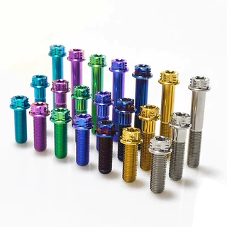 Tc4/gr5 M6 M8 M10 สกรูหน้าแปลนไทเทเนียมอัลลอย สีเขียว 10 มม.-90 มม. M10 สําหรับรถจักรยานยนต์