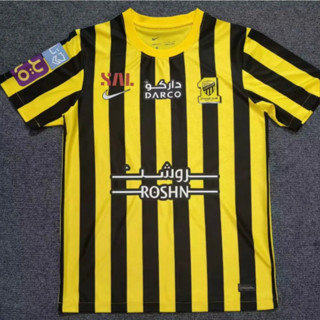 Al-ittihad เสื้อเชิ้ตแขนสั้น พิมพ์ลาย Jeddah United Home สําหรับผู้ชาย 2022 23