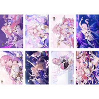 โปสเตอร์ ลายเกม Honkai Impact Elysia Group A3 สําหรับตกแต่งผนัง ของขวัญ 8 ชิ้น ต่อชุด