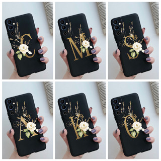 เคสโทรศัพท์มือถือ ซิลิโคนนิ่ม ลายตัวอักษร ดอกไม้ สีดํา สําหรับ Tecno Pova Neo 2 Tecno LG6n Pova Neo 2 Neo2