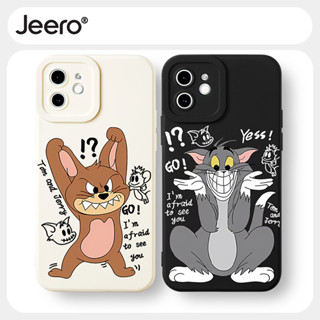 Jeero เคสคู่ เคสไอโฟน คู่รัก กันกระแทกซิลิโคนนุ่มการ์ตูนน่ารักตลก เคสโทรศัพท์ Compatible for iPhone 15 14 13 12 11 Pro Max SE 2020 X XR XS 8 7 6 6S Plus พลัส HFF3294