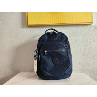 Kipling k14082 กระเป๋าเป้สะพายหลัง ขนาดกลาง สีน้ําเงินเข้ม สําหรับเดินทาง ไปโรงเรียน