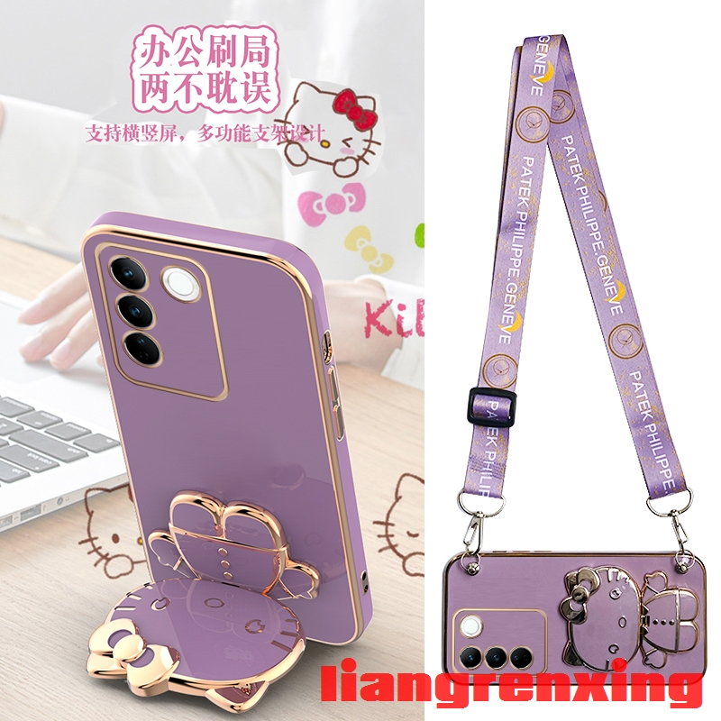 เคส vivo v27 5g vivo V27e 2023 เคสซิลิโคนนิ่ม พร้อมสายคล้องคอ สําหรับ vivo v27 5g vivo V27e 2023 WDK