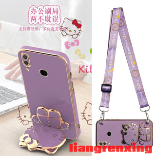 เคส huawei y7 2019 huawei y9 2019 huawei y7 pro 2019 เคสโทรศัพท์มือถือ ซิลิโคนนิ่ม กันกระแทก พร้อมสายคล้องคอ และที่ตั้งวาง สําหรับ huawei y7 2019 huawei y9 2019 huawei y7 pro 2019 WDKTM01 น่ารัก ลายการ์ตูน กันกระแทก