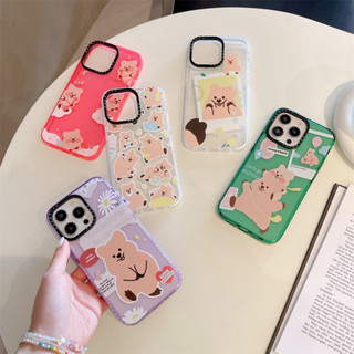 CASE.TIFY Korean cartoon bear phone case for iphone 14 14plus 14pro 14promax 13 13pro 13promax cute style 12 12pro 12promax 11 11promax High-end soft transparent casing shockproof x xr xsmax 7plus New Design ins styles popular