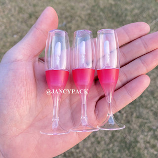 Jancy PACK 8 มล. พลาสติกใส แก้วไวน์ รูปร่าง ลิปทินท์ หลอดใส สีชมพู ขวดเปล่า คอนเทนเนอร์