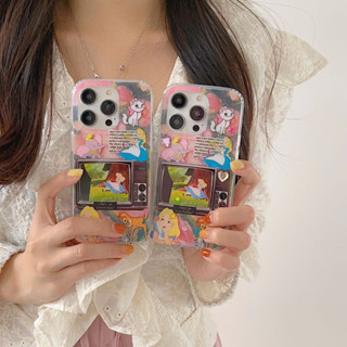 ใหม่ เคสโทรศัพท์มือถือ PC แข็ง ลายการ์ตูนเจ้าหญิงอลิซน่ารัก ประดับพลอยเทียม สําหรับ iPhone 14 Pro max case 13 Pro max 12 Pro max 14 Pro 13 Pro 12 Pro 11 12 13 14