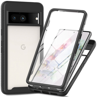 Pixel 7A เคส พร้อมตัวป้องกันหน้าจอในตัว คริสตัลใส ด้านหลังเต็มตัว กันกระแทก ยางกันกระแทก เคสป้องกัน สําหรับ Google Pixel 7 / พิกเซล 6A เคสโทรศัพท์