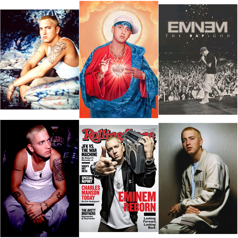 โปสเตอร์สติกเกอร์ ลายนักร้อง Eminem 8 Mile สไตล์ฮิปฮอป สําหรับตกแต่งผนังบ้าน