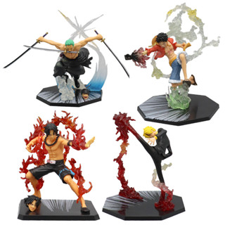 โมเดลฟิกเกอร์ PVC อนิเมะ One Piece Monkey D Luffy Sabo Portgas D Ace Fire Fist Sanji Demon Wind Feet Roronoa Zoro ขนาด 10-16 ซม. 18 สไตล์ ของเล่นสําหรับเด็ก