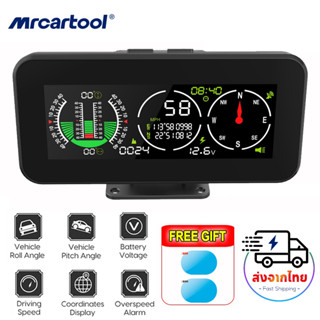 MRCARTOOL M60 Head-Up Display HUD GPS เครื่องวัดความเร็วแรงดันไฟฟ้าเข็มทิศแรงดันไฟฟ้า Speedmeter