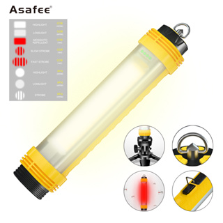 Asafee ไฟฉาย COB มัลติฟังก์ชั่น แข็งแรง พร้อมแบตเตอรี่ในตัว TYPE-C สําหรับตั้งแคมป์ ฉุกเฉิน กลางแจ้ง