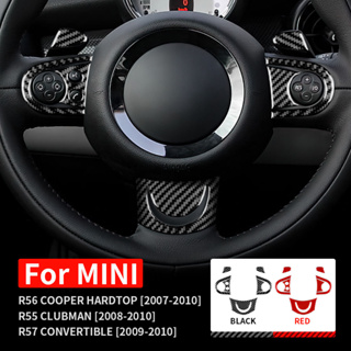 สติกเกอร์คาร์บอนไฟเบอร์ ติดพวงมาลัยรถยนต์ สําหรับ BMW MINI Cooper Clubman R55 R56 R57