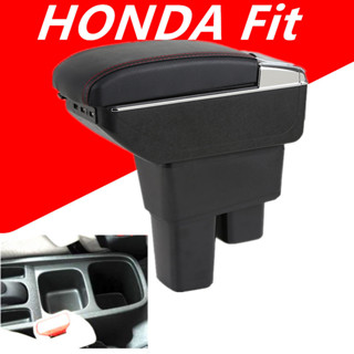 กล่องเก็บของ คอนโซลกลาง ที่พักแขน สามารถปรับได้ พร้อมที่ชาร์จ USB สําหรับ Honda Jazz Fit 2008-2014 OEM